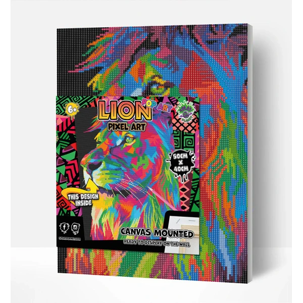 SPLAT PLANET DIAMOND PAINTING KIT ON FRAMED CANVAS 30X40 cm LION