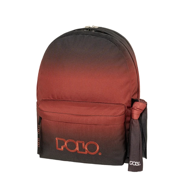 POLO 2026 ΣΑΚΙΔΙΟ ORIGINAL DOUBLE SCARF GRADIENT ΜΑΥΡΟ-ΚΟΚΚΙΝΟ
