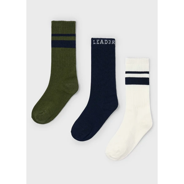 MAYORAL SET 3 SOCKS LONG OLIVE 