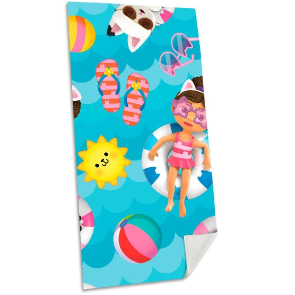 ΒΑΜΒΑΚΕΡΗ ΠΕΤΣΕΤΑ ΘΑΛΑΣΣΗΣ 70Χ140 cm GABBY\'S DOLLHOUSE - 2 ΣΧΕΔΙΑ