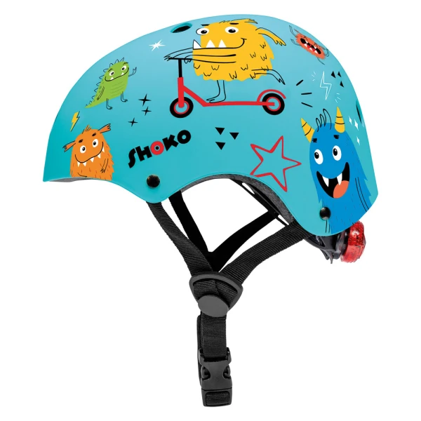 SHOKO PROTECTIVE HELMET WITH LIGHT - MINTY MONSTERS
