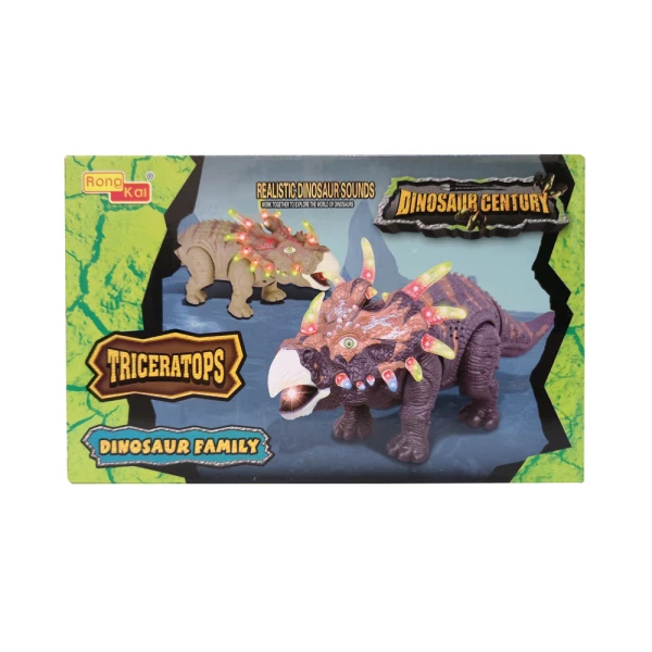 BATTERY OPERATED DINOSAUR WITH SOUNDS AND LIGHT - 2 COLOURS