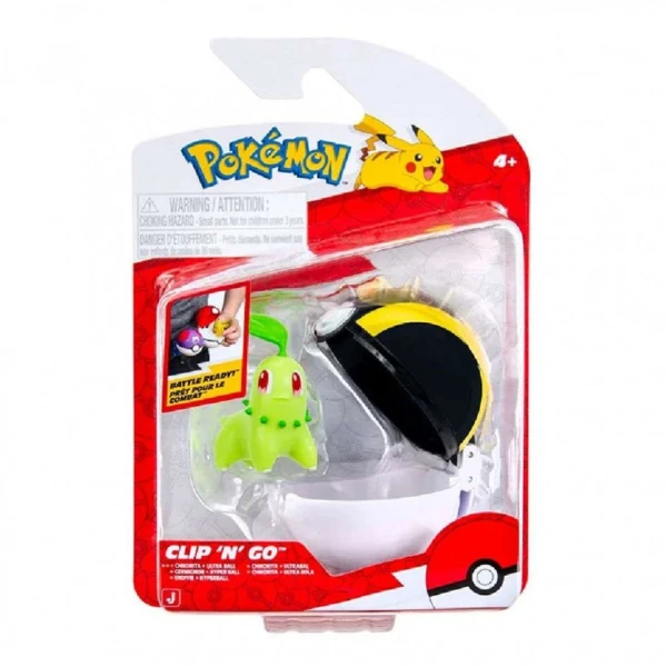 POKEMON POKE BALL CLIP N GO ΜΕ ΦΙΓΟΥΡΑ W22 - CHIKORITA WITH ULTRA BALL