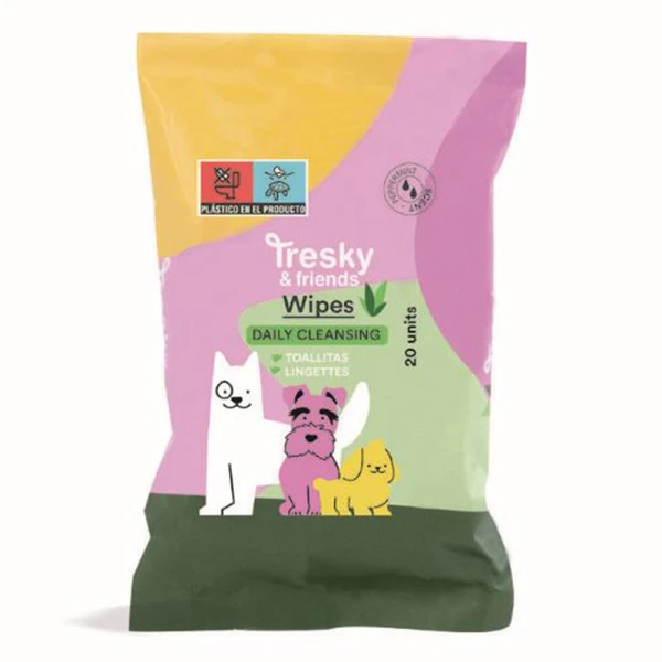 TRESKY & FRIENDS CLEANSING WIPES FOR DOGS 20 pcs
