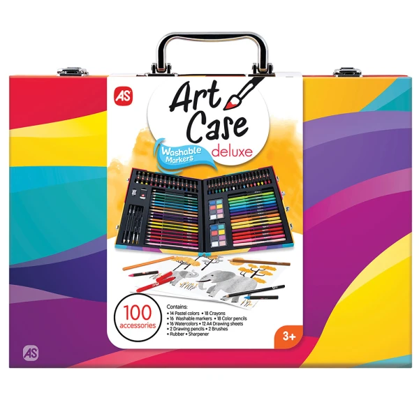 AS ΚΑΣΕΤΙΝΑ ΖΩΓΡΑΦΙΚΗΣ ΞΥΛΙΝΗ DELUXE RAINBOW ΜΕ 100 ΑΞΕΣΟΥΑΡ ΓΙΑ 3+ ΧΡΟΝΩΝ