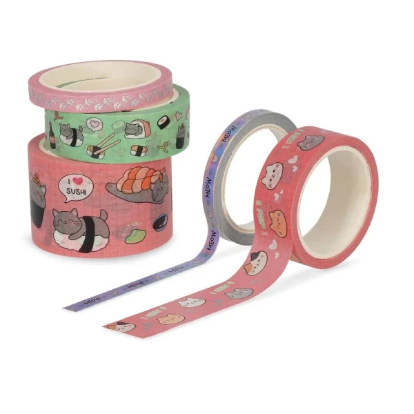 LEGAMI SET 5 PAPER  STICKY TAPES KITTY