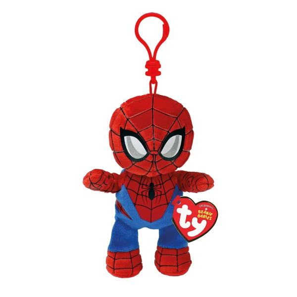 TY BEANIE BABIES FLUFFY 8,5 cm WITH CLIP - SPIDERMAN