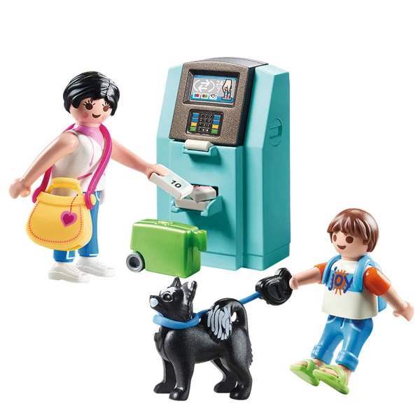 PLAYMOBIL FAMILY FUN HOTEL TOURISTS AT ATM