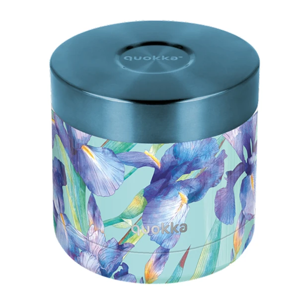 QUOKKA STAINLESS STEEL ΔΟΧΕΙΟ ΦΑΓΗΤΟΥ 600ml WHIM - BLUE IRISES