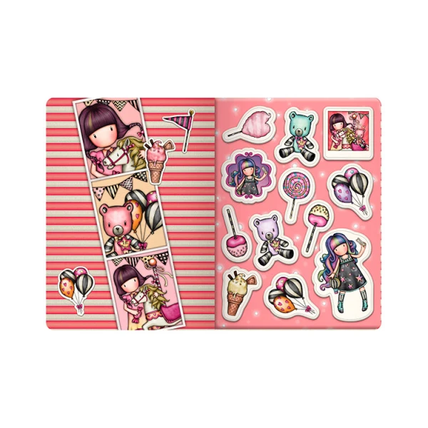 GORJUSS SANTORO MINI NOTEBOOK WITH STICKERS FAIRGROUND CAROUSEL