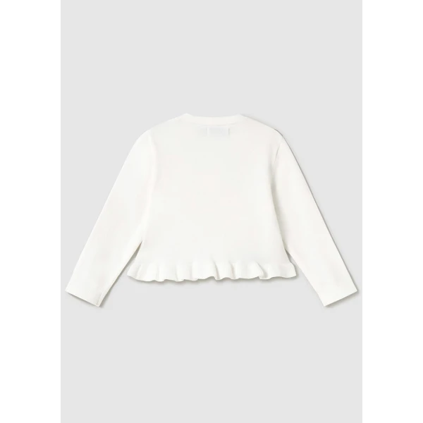 MAYORAL SWEATER KNITTED WITH RUFFLES ECRU 