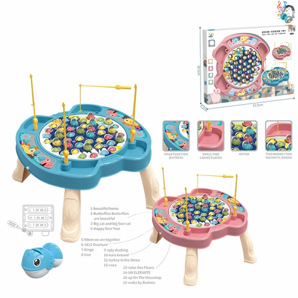 FISHING TABLE WITH LIGHTS AND SOUNDS - BLUE