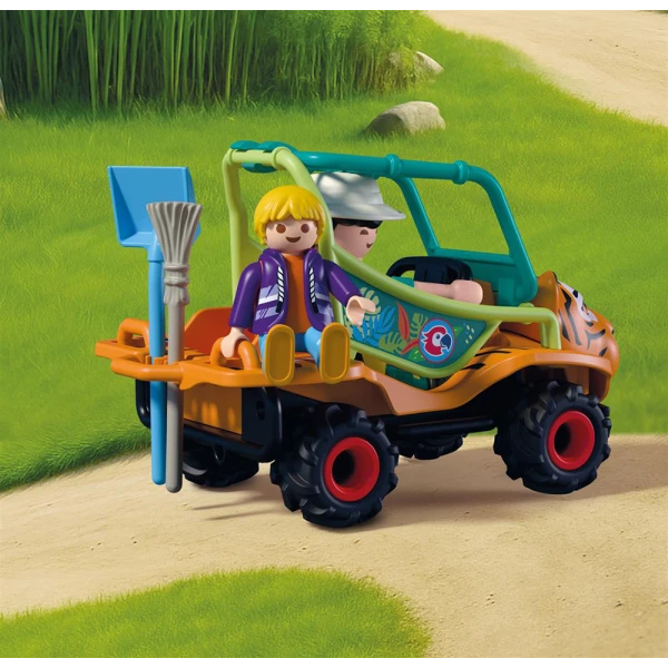 PLAYMOBIL ANIMALS & FRIENDS  ZOO ZOOKEEPER WITH VEHICLE
