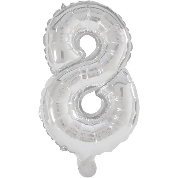 BALLOON SILVER FOIL 85 cm No 8