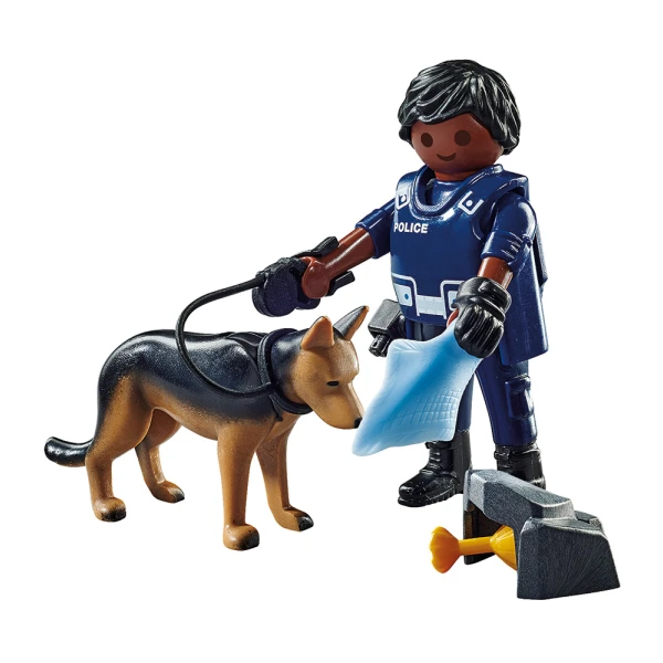 PLAYMOBIL SPECIAL PLUS ΑΣΤΥΝΟΜΙΚΟΣ ΜΕ ΣΚΥΛΟ-ΑΝΙΧΝΕΥΤΗ