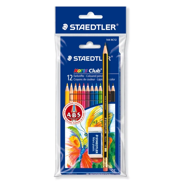 STAEDTLER LIPSTICK 12-COLOR-PENCIL ERASER