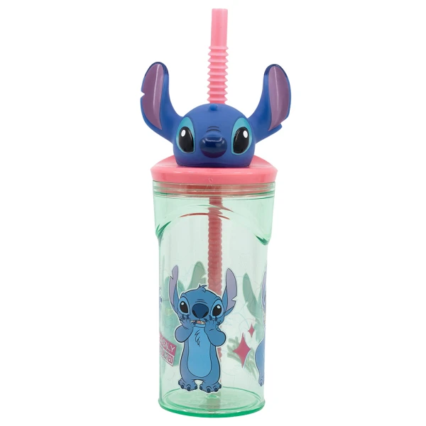 ΠΑΙΔΙΚΟ ΠΟΤΗΡΙ 360ml ΜΕ 3D ΦΙΓΟΥΡΑ STITCH FLOWERS AS