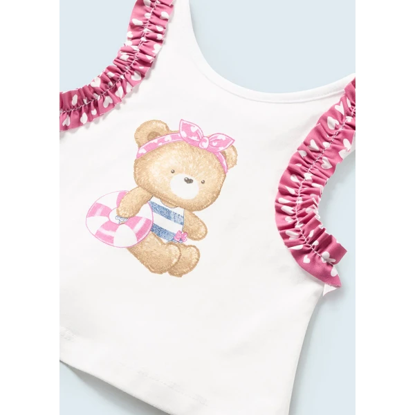 MAYORAL SET SWIMSUIT WITH HAT PINK