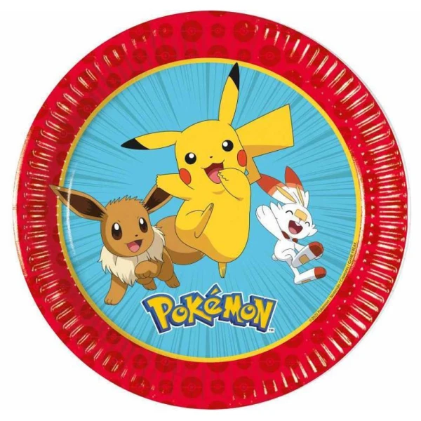 PAPER PLATES 20 cm 8 pcs POKEMON NEXT GENERATION