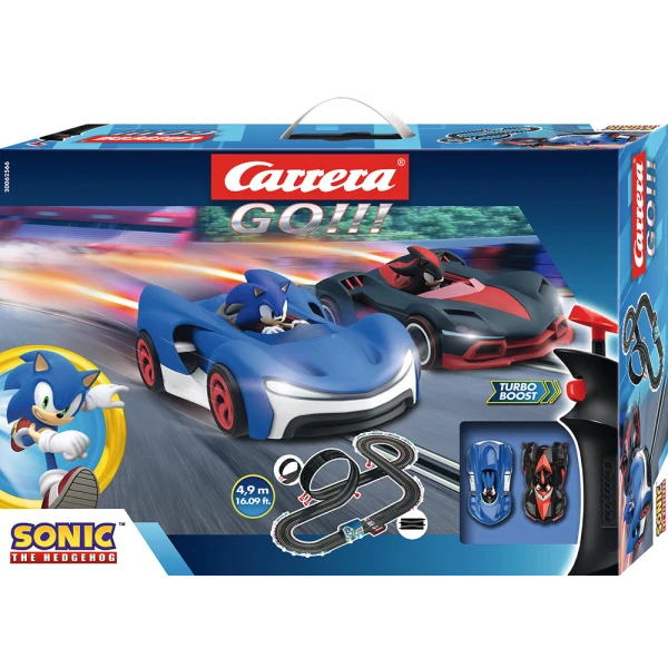 CARRERA GO!!! SET RACE WITH TWO CARS 1:43 SONIC THE HEDGEHOG 4.9m