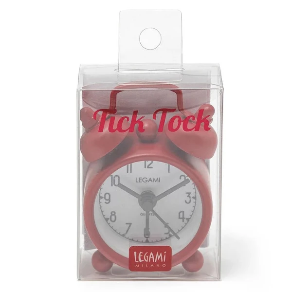 LEGAMI MINI ALARM CLOCK TICK TOCK RED
