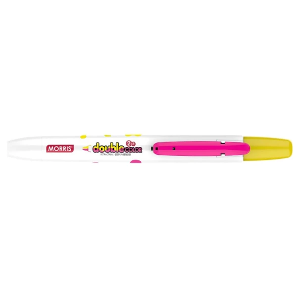 MORRIS JUST CLICK DOUBLE COLOR HIGHLIGHTER - ΚΙΤΡΙΝΟ & ΡΟΖ