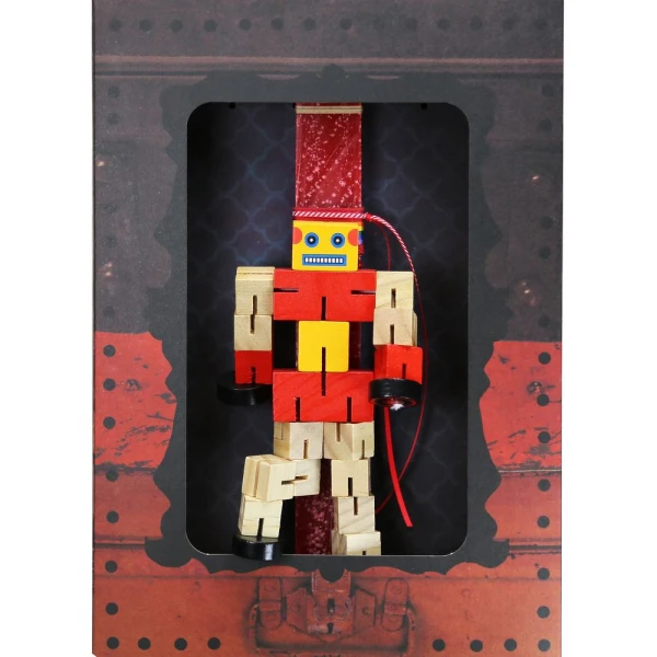 SYNCHRONIA HANDMADE CANDLE 30 cm WOODEN TRANSFORMER - RED