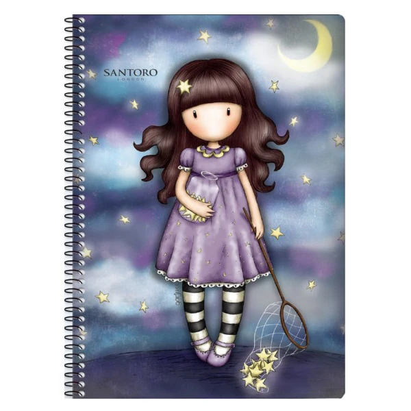 GORJUSS SPIRAL NOTEBOOK 17X25 3 SUBJECTS - 4 DESIGNS