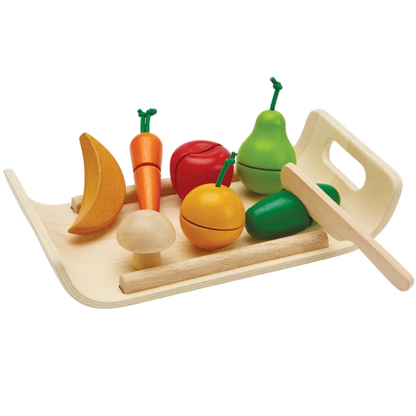 ΞΥΛΙΝΟ ΠΑΙΧΝΙΔΙ PLAN TOYS  FRUITS & VEGETABLE ASSORTMENT