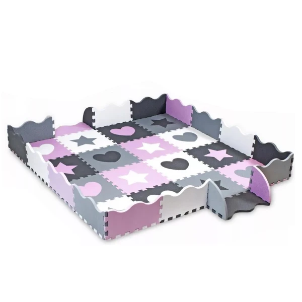 FLOOR PUZZLE 16 pcs. PINK-GREY