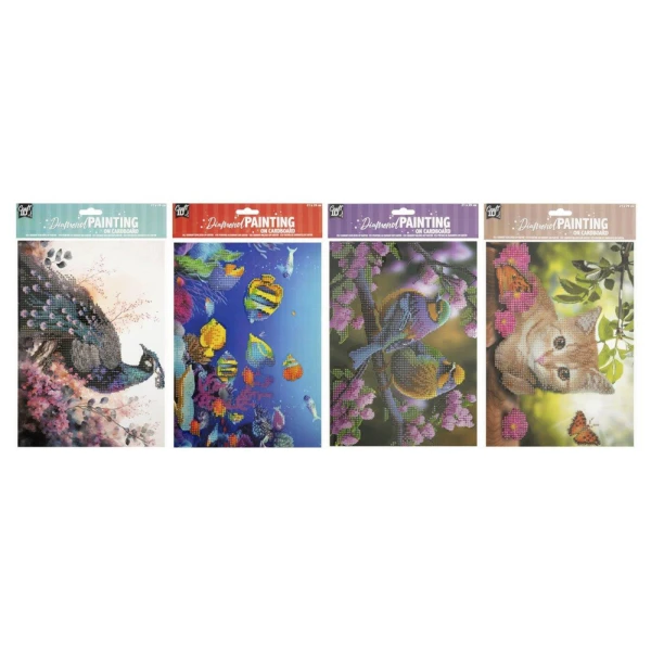 DIAMOND PAINTING ΣΕ ΧΑΡΤΟΝΙ A4 - 4 ΣΧΕΔΙΑ