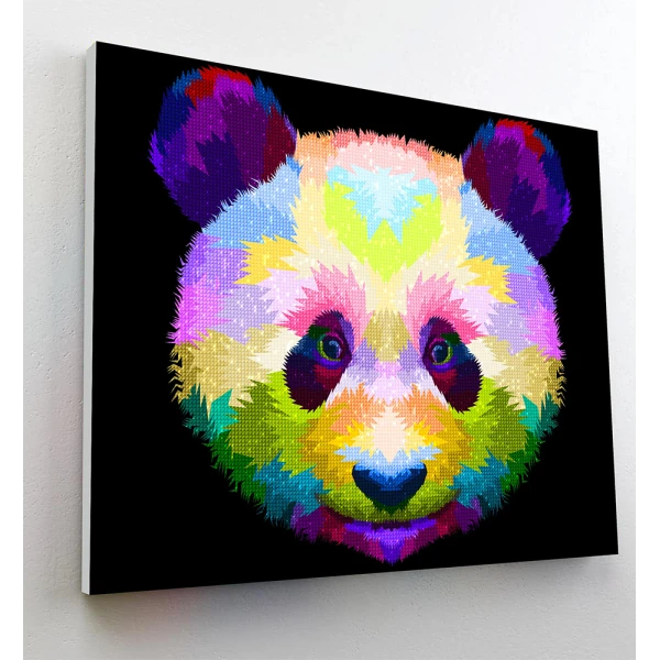 SPLAT PLANET DIAMOND PAINTING KIT ON FRAMED CANVAS 30X40 cm PANDA