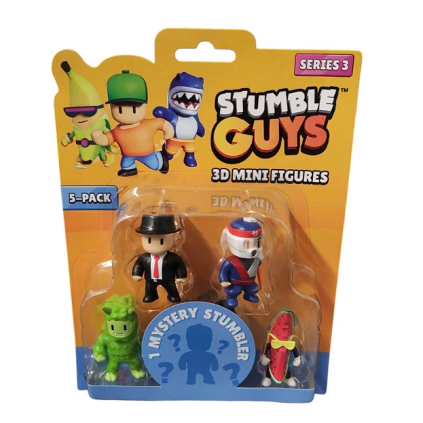STUMBLE GUYS SERIES 3 3D MINI FIGURES 5 PACK - SEVERAL DESIGNS