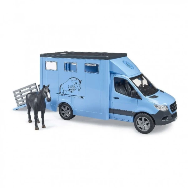 BRUDER ΦΟΡΤΗΓΑΚΙ MERCEDES BENZ SPRINTER ΜΕΤΑΦΟΡΑΣ ΖΩΩΝ ΜΕ ΑΛΟΓΟ