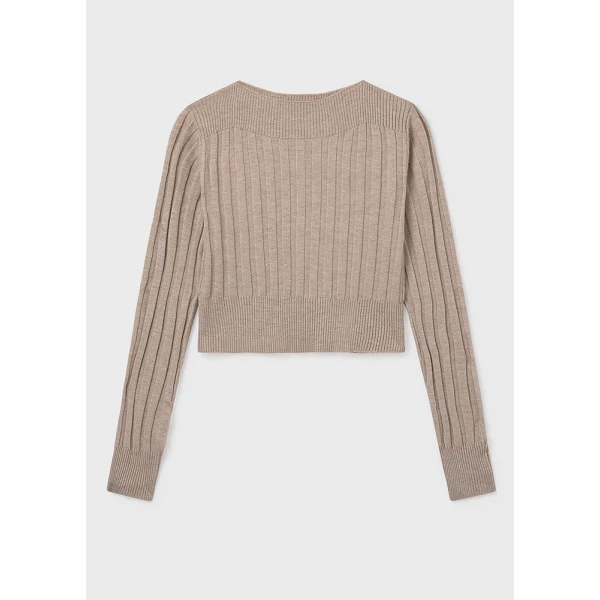 MAYORAL JERSEY PERFORATED DARK BEIGE