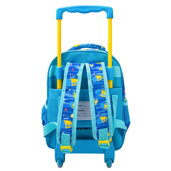 MUST TODDLER TROLLEY BACKPACK 27X10X31 cm 2 CASES 3D SOFT UNDER WATER FUN