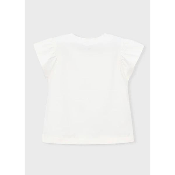 MAYORAL BLOUSE SHORT SLEEVES ECRU-ROSE
