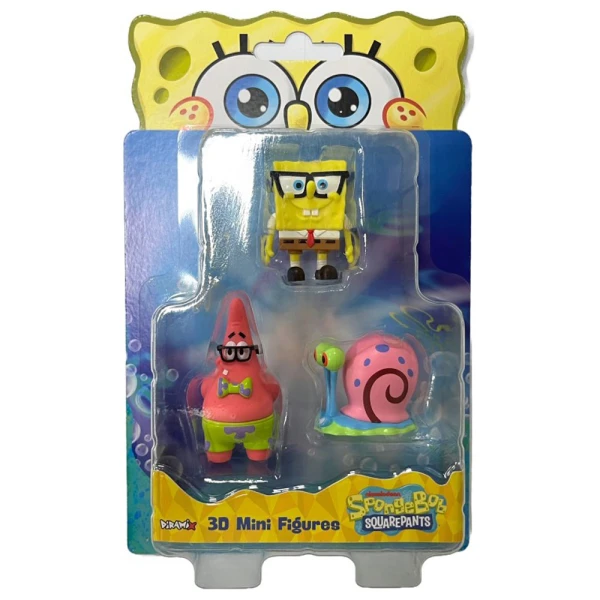 SPONGE BOB 3D MINI FIGURES 3-PACK - ASSORTED DESIGNS
