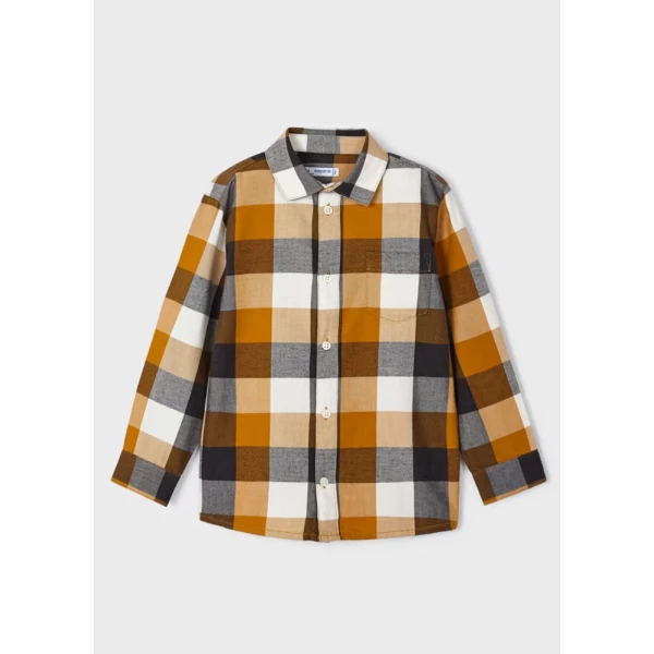 MAYORAL SHIRT LONG SLEEVES CHECKED OCHER