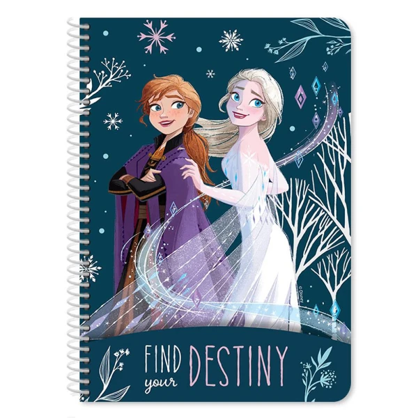 SPIRAL NOTEBOOK 17X25 2 THEMES 60 SHEETS FROZEN 2 - 2 DESIGNS