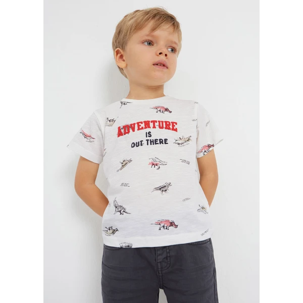 MAYORAL PRINTED SHORT SLEEVE T-SHIRT CREAM