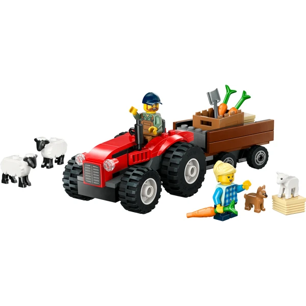 LEGO® CITY ΚΟΚΚΙΝΟ ΑΓΡΟΤΙΚΟ ΤΡΑΚΤΕΡ ΜΕ ΤΡΕΙΛΕΡ & ΠΡΟΒΑΤΑ