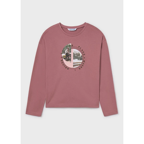 MAYORAL LONG-SLEEVE T-SHIRT DESIGN PINK 