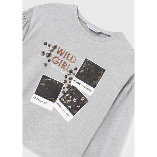 MAYORAL BLOUSE LONG SLEEVES SILVER DARK