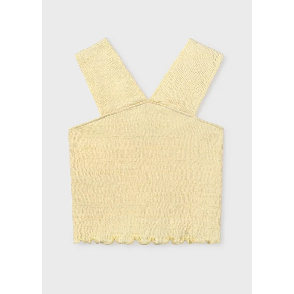 MAYORAL BLOUSE BRACES COTTON JERSEY CRINKLED VANILLA  