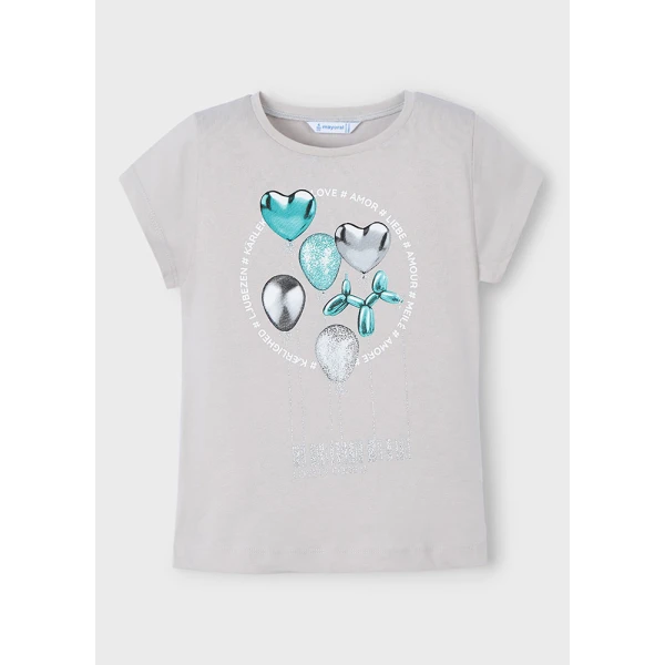 MAYORAL BLOUSE SHORT SLEEVES LIGHT GREY