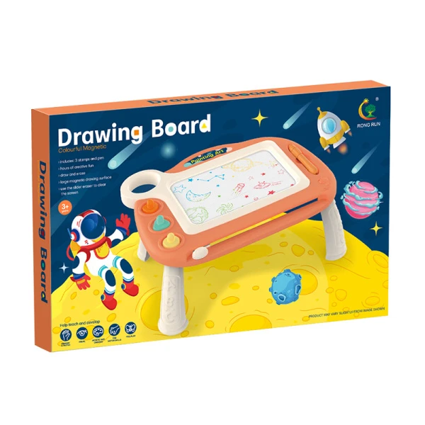 MAGNETIC WRITE-ERASE BOARD ORANGE WITH LEGS