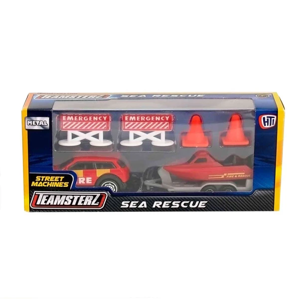 TEAMSTERZ ΣΕΤ ΜΕ ΟΧΗΜΑΤΑ ΔΙΑΣΩΣΗΣ ΘΑΛΑΣΣΗΣ DIE CAST ΜΕ ΑΞΕΣΟΥΑΡ ΓΙΑ 3+ ΧΡΟΝΩΝ