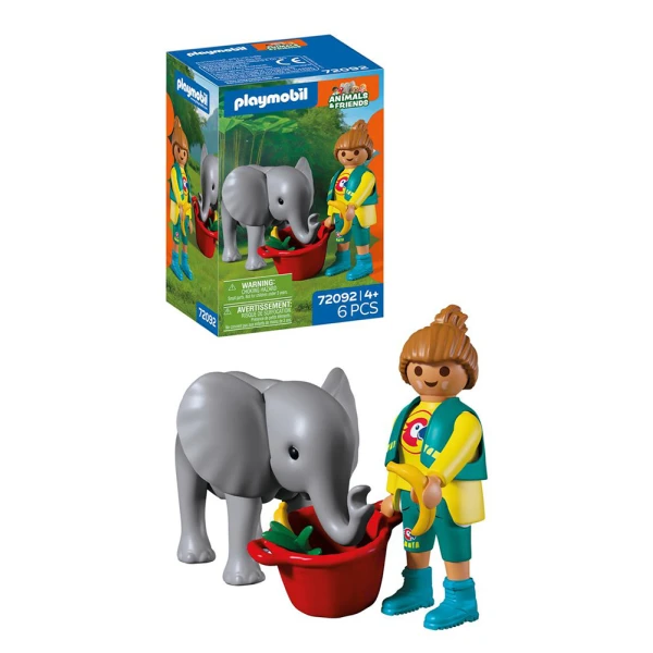 PLAYMOBIL ANIMALS & FRIENDS ZOO BABY ELEPHANT AND ZOOKEEPER