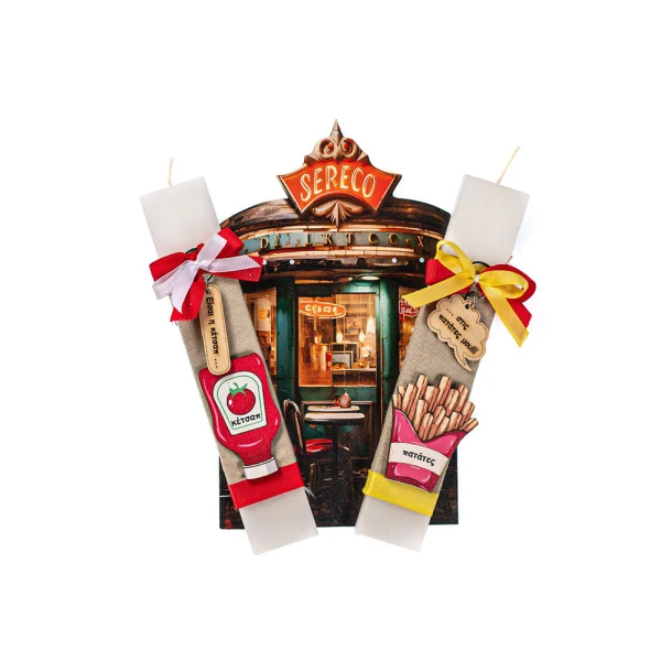 FEELING WOOD HANDMADE CANDLE KETCHUP & FRIES